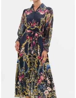 CURVED COLLAR SHIRT DRESS