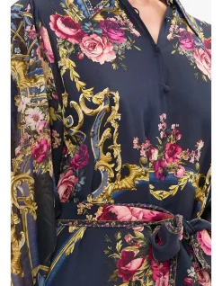 CURVED COLLAR SHIRT DRESS