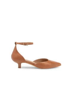Cushla Ankle Strap Pointed Kitten Heel Pumps