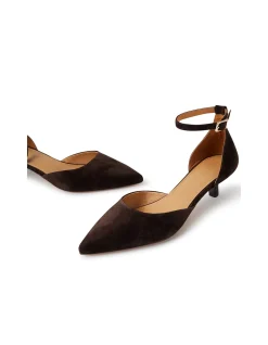 Cushla Suede Ankle Strap Kitten Heel Pumps