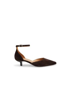 Cushla Suede Ankle Strap Kitten Heel Pumps