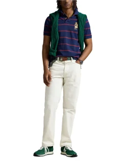 Custom Slim Fit Bear Mesh Polo Shirt