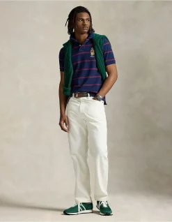Custom Slim Fit Bear Mesh Polo Shirt
