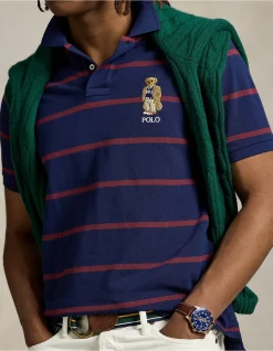 Custom Slim Fit Bear Mesh Polo Shirt