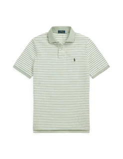 Custom Slim Fit Striped Mesh Polo Shirt
