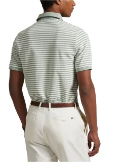 Custom Slim Fit Striped Mesh Polo Shirt