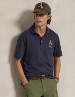 Custom Slim Polo Bear Mesh Polo Shirt