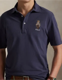 Custom Slim Polo Bear Mesh Polo Shirt