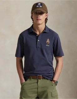 Custom Slim Polo Bear Mesh Polo Shirt