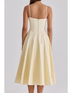 'DAHLIA'COTTON PLEATED MIDI SUNDRESS