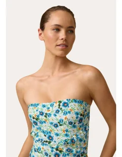 Daisy Spliced Frill Bandeau One Piece Swimsuit