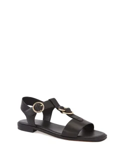 Dalia Black Pebble Leather Sandal