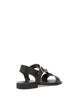 Dalia Black Pebble Leather Sandal
