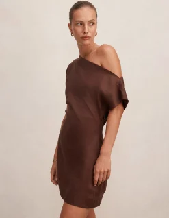 DANIELLE ASYMMETRICAL LINEN MINI DRESS