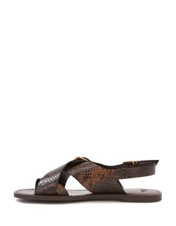 DANNA Snake Emboss Leather Sandal
