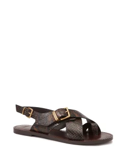 DANNA Snake Emboss Leather Sandal