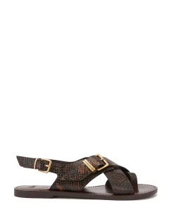 DANNA Snake Emboss Leather Sandal