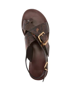 DANNA Snake Emboss Leather Sandal