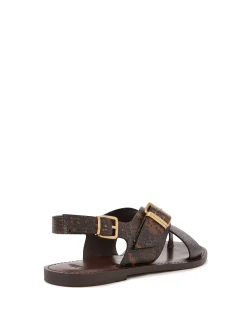 DANNA Snake Emboss Leather Sandal