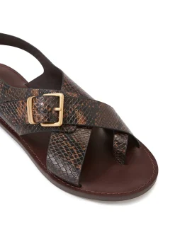 DANNA Snake Emboss Leather Sandal