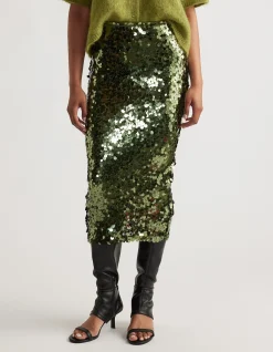 DANNI SEQUIN MIDI SKIRT