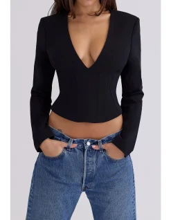 DANYA PLUNGING V-NECKLINE TOP