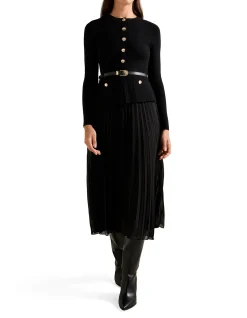 DAPHNE LONG SLEEVES MIDI DRESS
