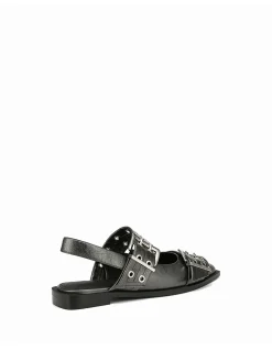 Daxton Gunmetal Metallic Leather Slingback