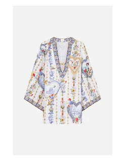 DEEP V NECK HARDWARE SHORT KAFTAN