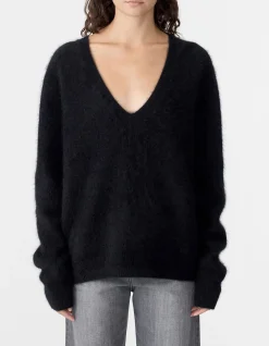 Deep V Textured Knit