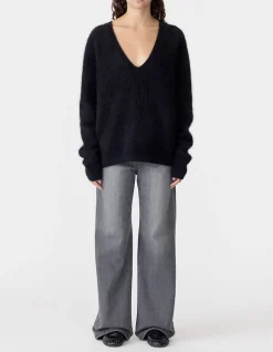 Deep V Textured Knit
