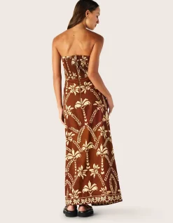 DEIA PRINT STRAPLESS DRESS