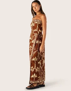 DEIA PRINT STRAPLESS DRESS