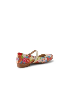 Delmas Flower Embroidered Mary Jane Flats