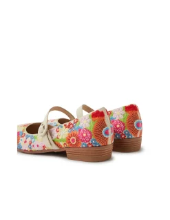Delmas Flower Embroidered Mary Jane Flats