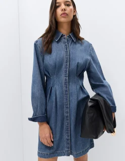 DENIM PINTUCK DRESS