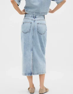 DENIM COLUMN SKIRT