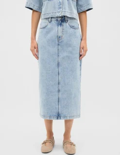 DENIM COLUMN SKIRT