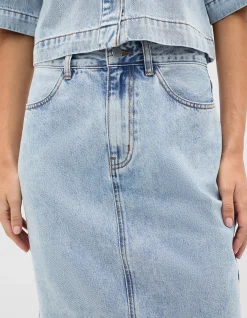 DENIM COLUMN SKIRT