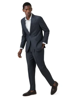 DENIM LOOK PEAK LAPEL JACKET