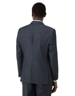 DENIM LOOK PEAK LAPEL JACKET