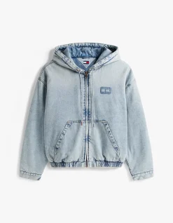 DENIM PADDED HOOD JACKET
