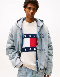 DENIM PADDED HOOD JACKET