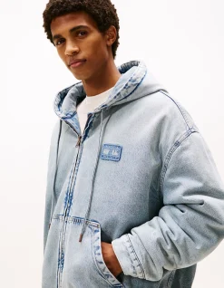 DENIM PADDED HOOD JACKET