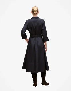 Denim Pleat Detail Shirt Dress