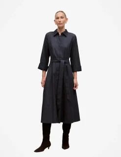 Denim Pleat Detail Shirt Dress