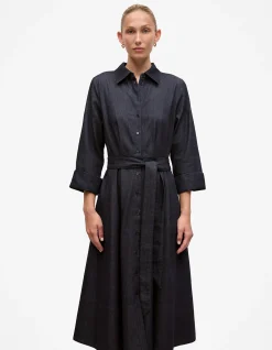 Denim Pleat Detail Shirt Dress