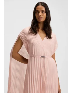 Dennya Belted Dress in Crinkle Chiffon