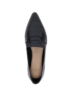 Denver Black Croc Embossed Leather Loafer