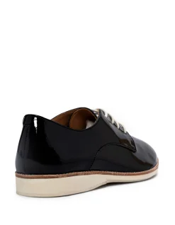 Derby Unlined Black Patent Crinkle Shoes